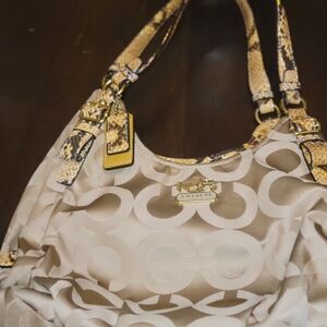 COACH Madison Op Art Sateen Maggie Shoulder Bag